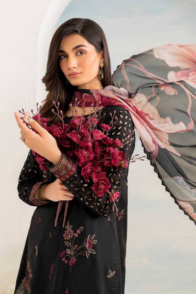 3 Piece Stitched Lawn Embroidery Suit - Ready To Wear