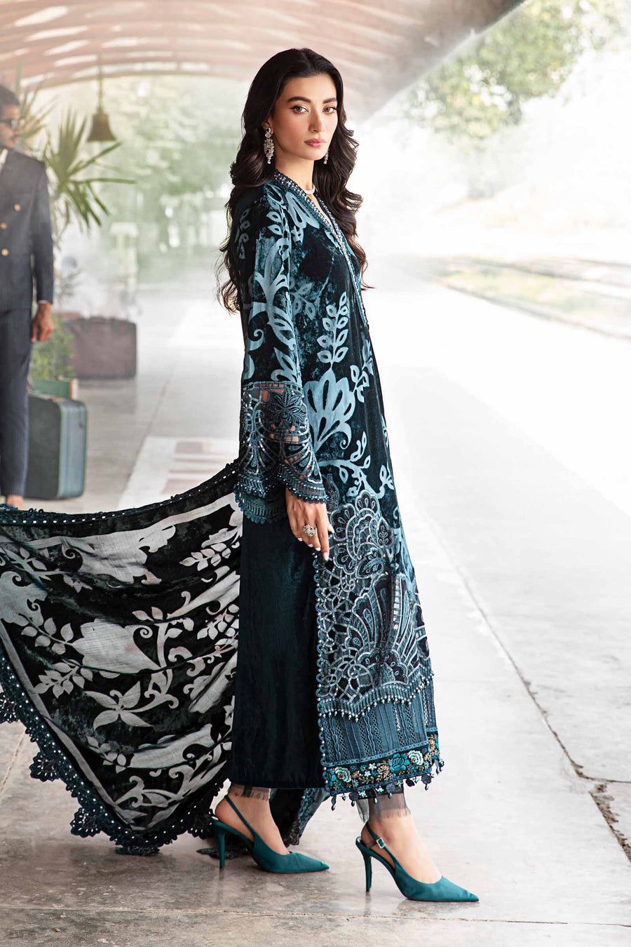 3 Piece Stitched Luxury Embroidery Suit - Ready To Wear
