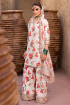 3 Piece Stitched Silk Suit - Ready To Wear