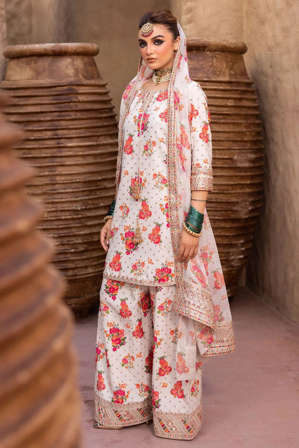 3 Piece Stitched Silk Suit - Ready To Wear