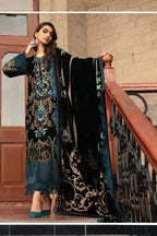 3 Piece Stitched Velvet Suit - Ready To Wear