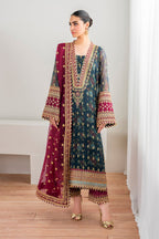 3 Piece Stitched Chiffon Embroidery Suit - Ready To Wear