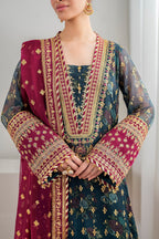 3 Piece Stitched Chiffon Embroidery Suit - Ready To Wear