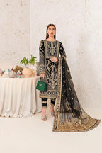3 Piece Stitched Velvet Embroidered Suit - Ready To Wear