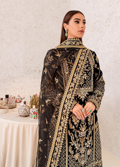 3 Piece Stitched Velvet Embroidered Suit - Ready To Wear