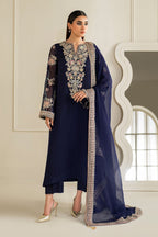 3 Piece Stitched Chiffon Suit - Ready To Wear