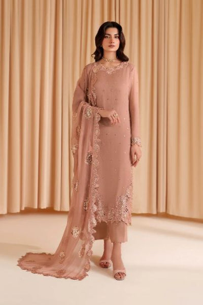 3 Piece Stitched Chiffon Suit - Ready To Wear