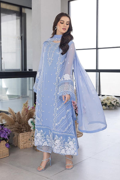 3 Piece Stitched Organza Full Embroidered Suit - Ready To Wear