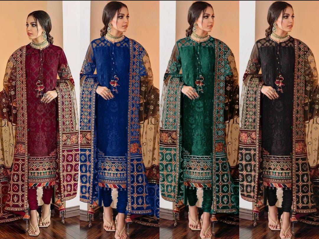 3 Piece Stitched Embroidered Suit - Ready To Wear