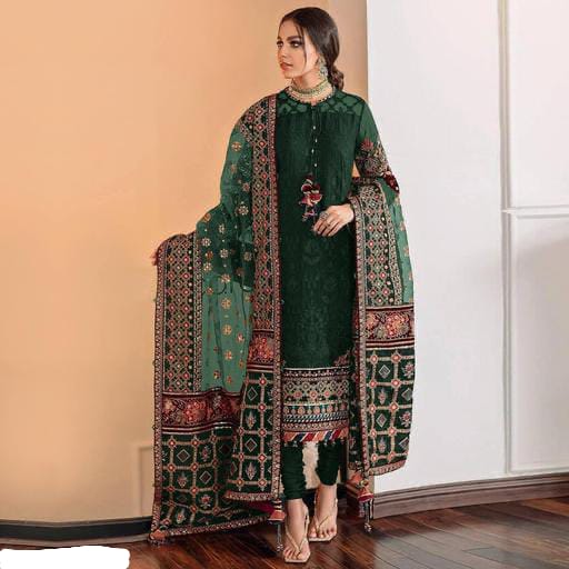 3 Piece Stitched Embroidered Suit - Ready To Wear