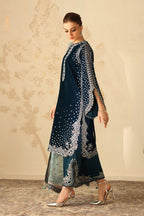 3 Piece Stitched Embroidered Velvet Suit - Ready To Wear