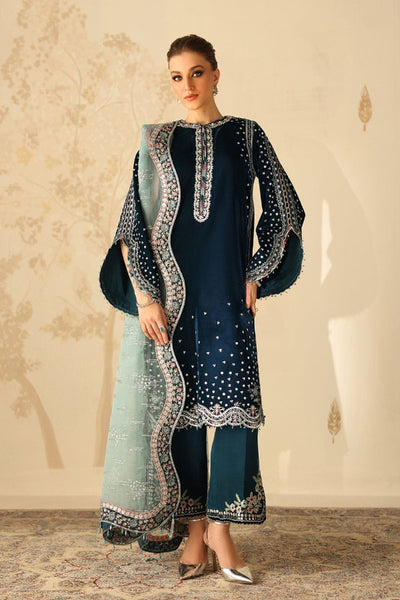 3 Piece Stitched Embroidered Velvet Suit - Ready To Wear