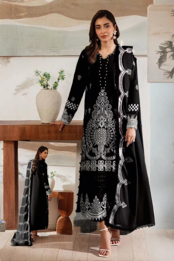 3 Piece Stitched Luxury Lawn Suit - Ready To Wear