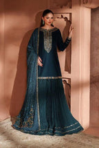 3 Piece Stitched Velvet Bridal Wear Suit - Ready To Wear