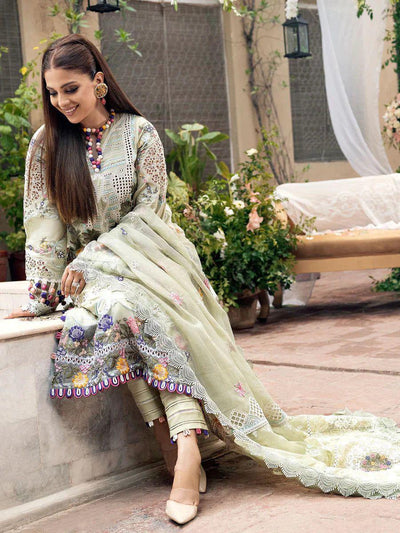 3 Piece Stitched Lawn Suit - Ready To Wear