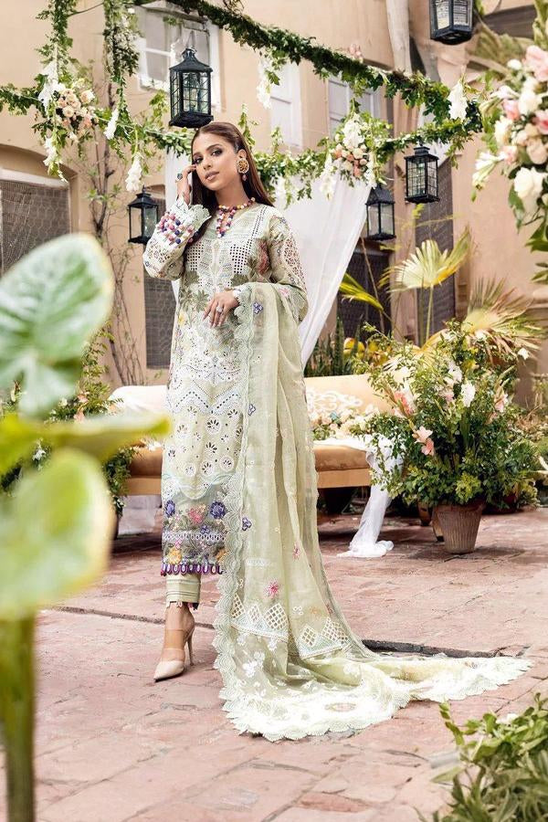 3 Piece Stitched Lawn Suit - Ready To Wear