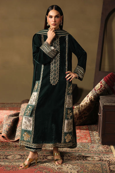 3 Piece Stitched Luxury Velvet Suit - Ready To Wear