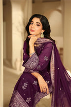 3 Piece Stitched Embroidered Chiffon Suit - Ready To Wear