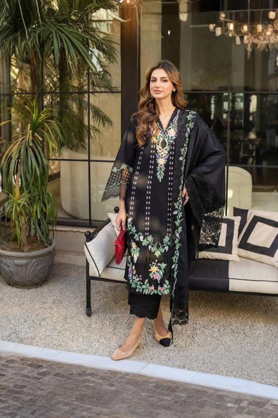 3 Piece Stitched Luxury Lawn Suit - Ready To Wear