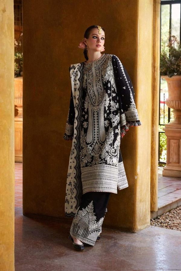 3 Piece Stitched Embroidered Lawn Suit - Ready To Wear