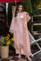 3 Piece Stitched Embroidered Lawn Suit - Ready To Wear