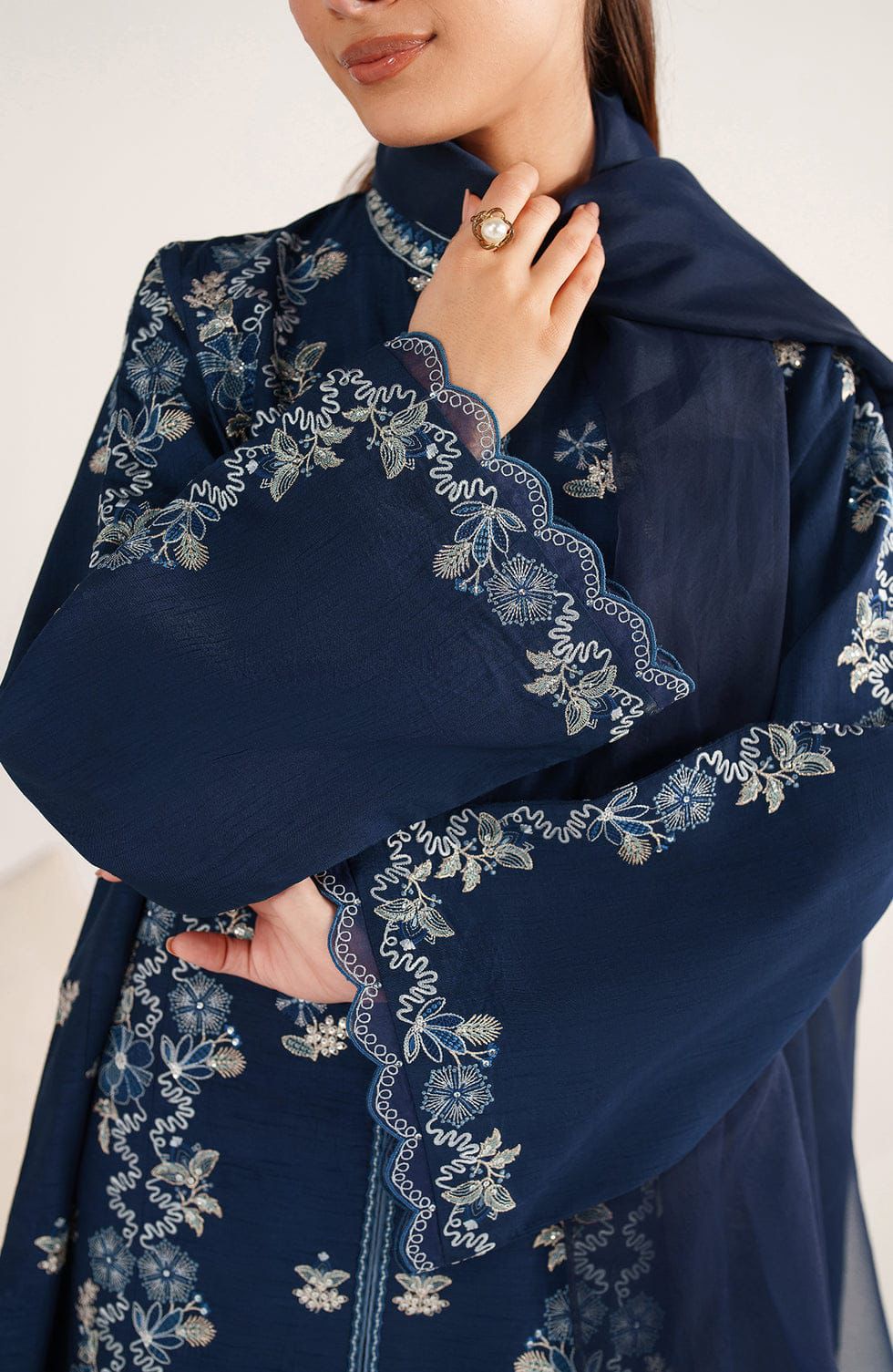 3 Piece Stitched Lawn Suit - Ready To Wear