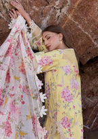3 Piece Stitched Lawn Suit - Ready To Wear
