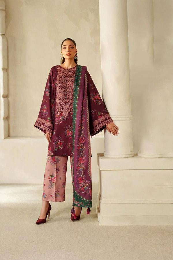 3 Piece Stitched Lawn Suit - Ready To Wear