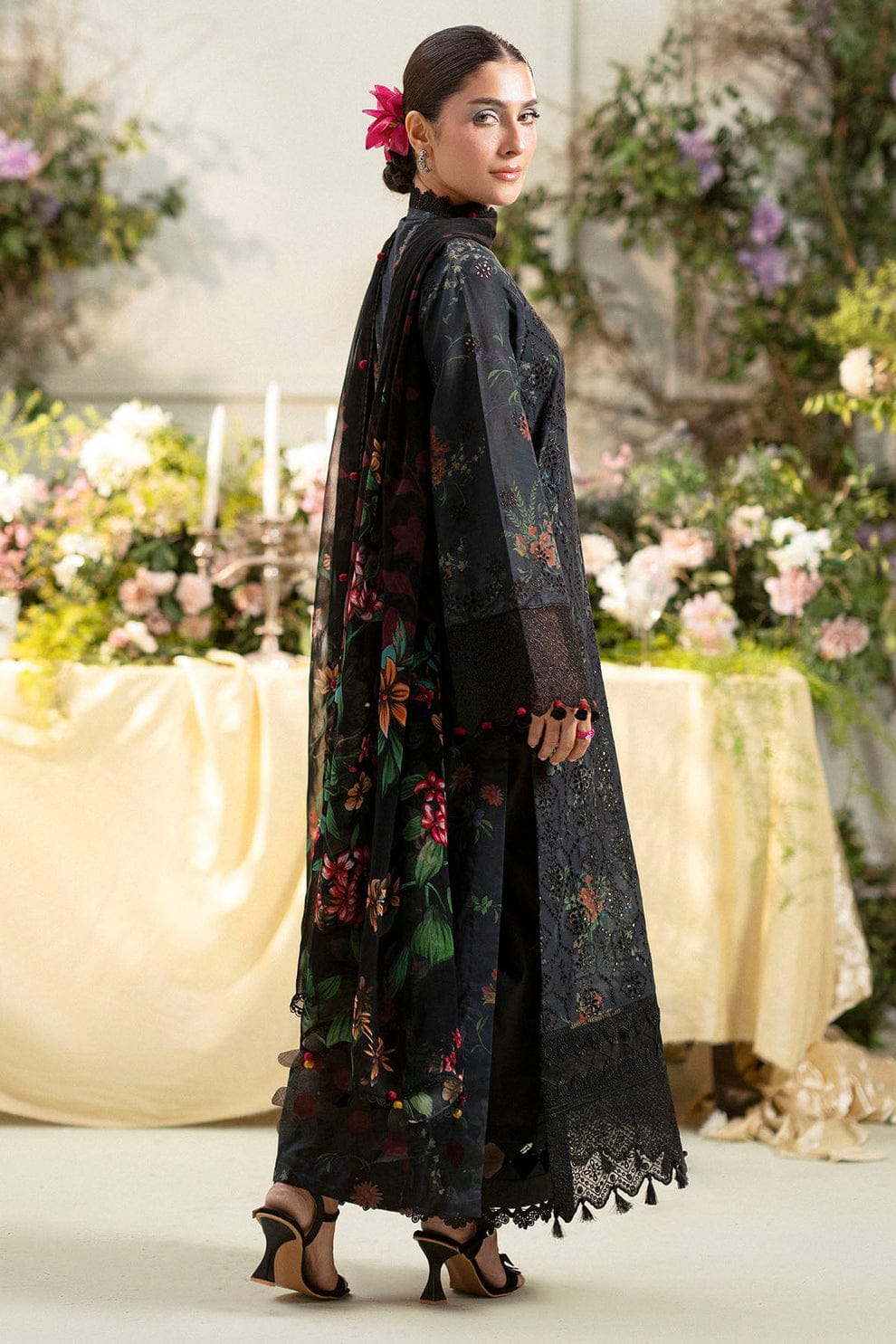 3 Piece Stitched Lawn Suit - Ready To Wear
