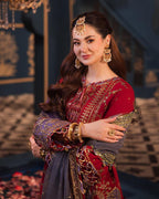 03-Piece Heavy Embroidered Pure Semi Chiffon Suit - Ready To Wear