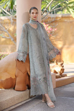 03-Piece Heavy Embroidered Lawn With Organza Embellishments - Ready To Wear