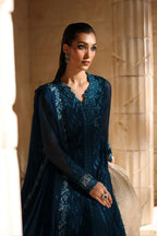03-Piece Embroidered Semi Pure Chiffon Suit - Ready To Wear