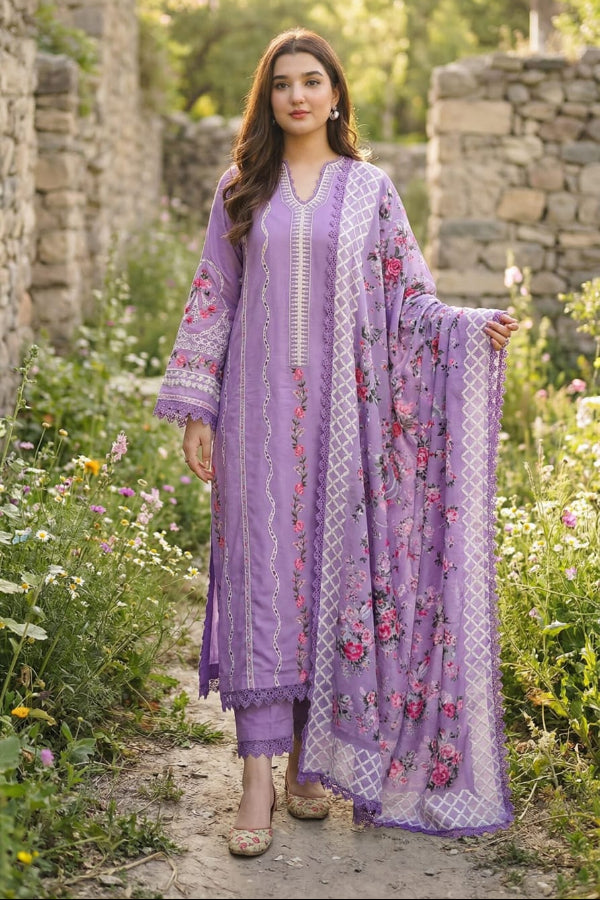 03-Piece Chikankari Embroidered Suit - Ready To Wear