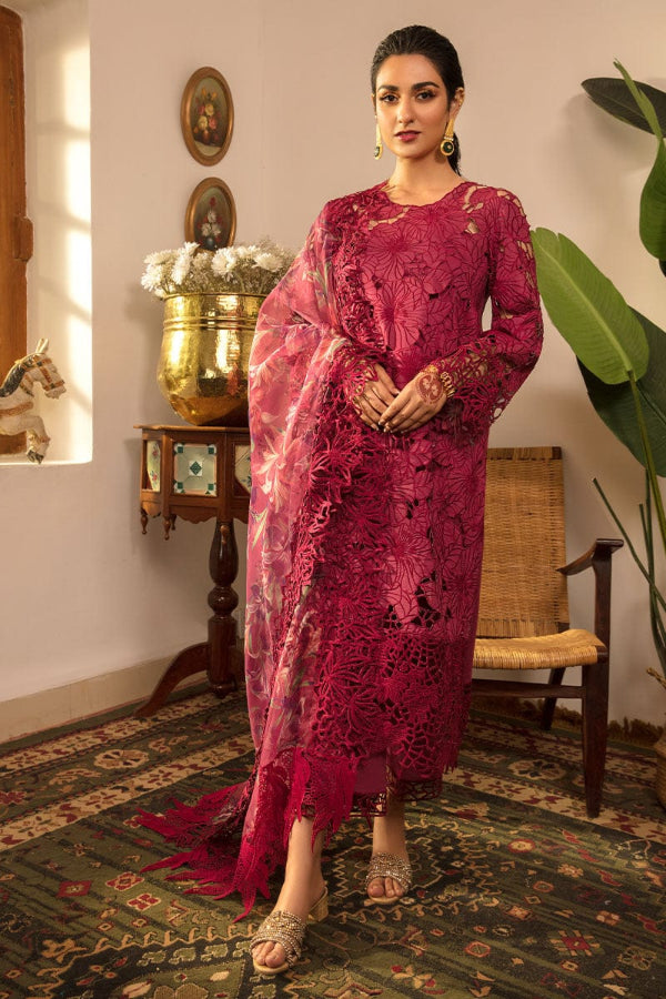 03-Piece Suit With Chikankari Embroidery - Ready To Wear