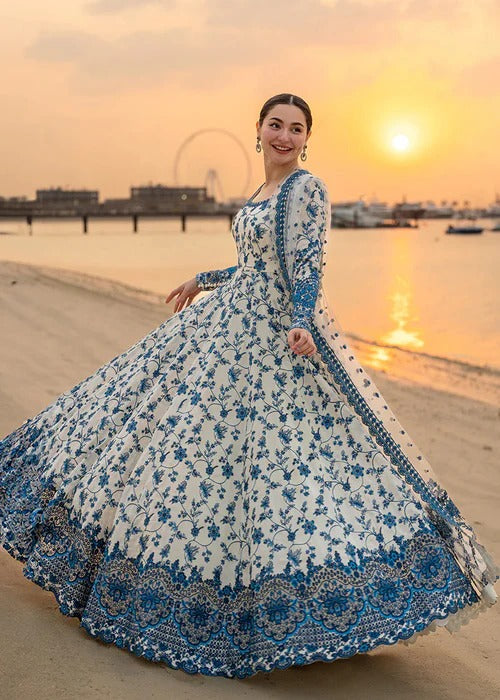 blue lawn dress Charizma Blue Casa Embroidered Pakistani Luxury Lawn Dress