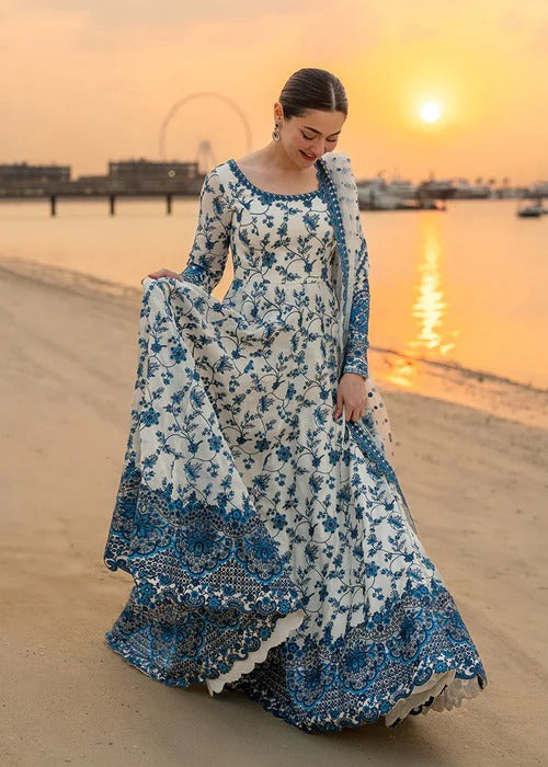 Porcelain Blue & White Maxi - 3 Piece Lawn | Ready To Wear