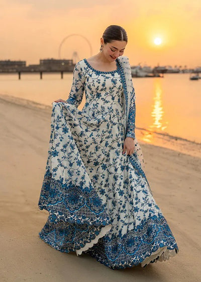 Porcelain Blue & White Maxi - 3 Piece Lawn | Ready To Wear