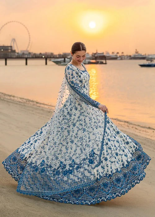 Porcelain Blue & White Maxi - 3 Piece Lawn | Ready To Wear