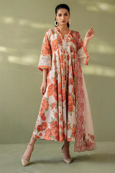 3 Piece Stitched Embroidery Lawn Suit - Ready To Wear