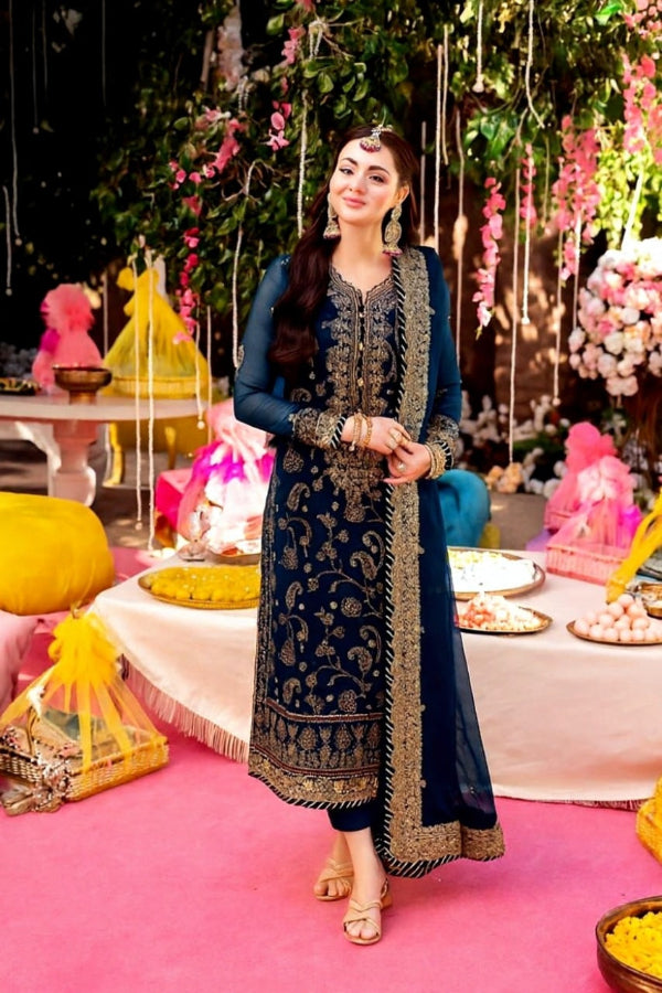 3 Piece Stitched Designer Suit - Ready To Wear