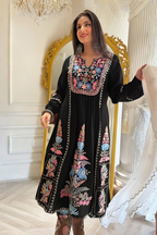 3 Piece Stitched Embroidered Lawn Frock - Ready To Wear
