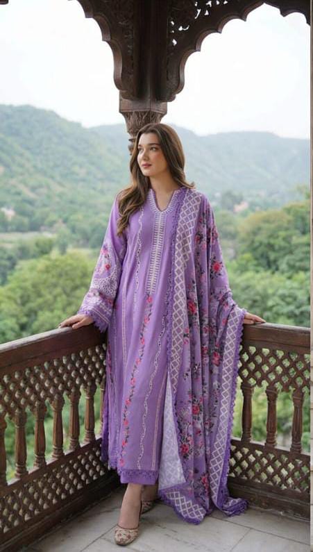 03-Piece Chikankari Embroidered Suit - Ready To Wear