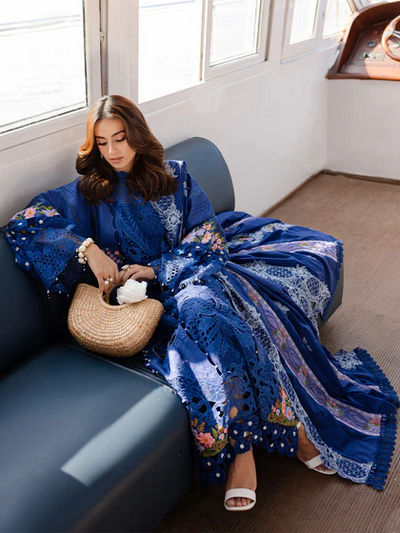 3 Piece Stitched Embroidered Chikankari Suit - Ready To Wear