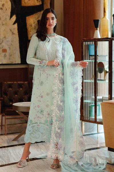3 Piece Stitched Lawn Embroidery Suit - Ready To Wear