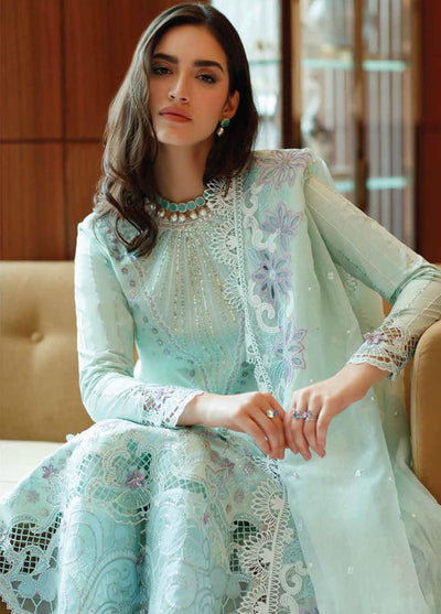 3 Piece Stitched Lawn Embroidery Suit - Ready To Wear