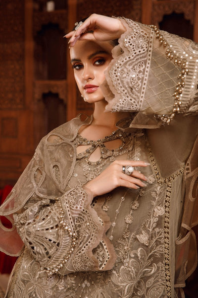 3 Piece Stitched Embroidery Organza Suit - Ready To Wear
