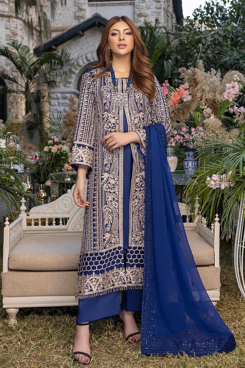 3 Piece Stitched Lawn Suit - Ready To Wear
