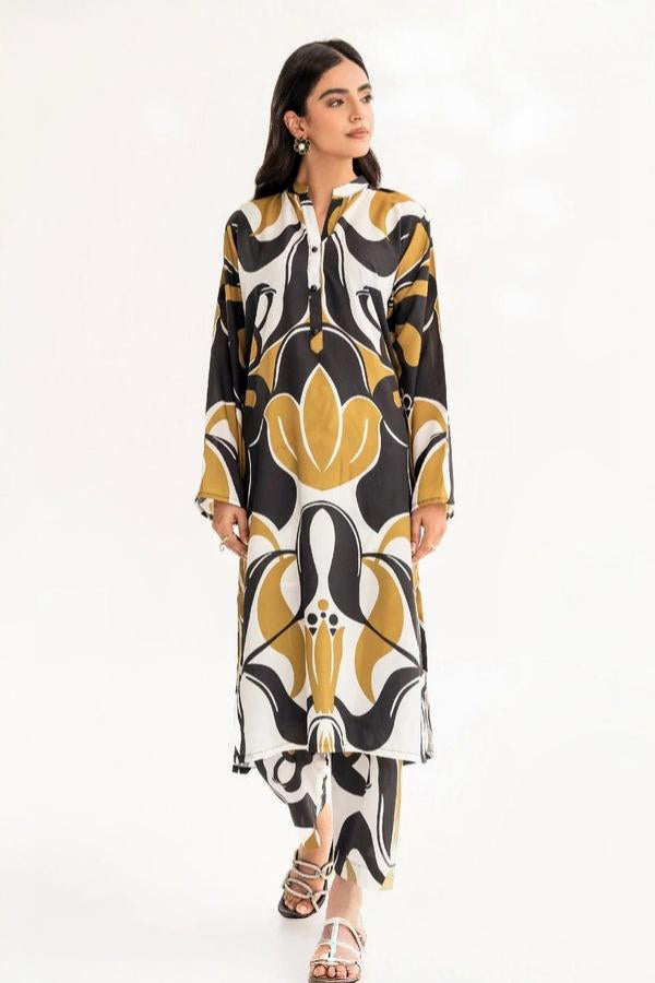 2 Piece Printed Cotton Suit - Ready To Wear