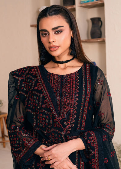 3 Piece Stitched Chiffon Embroidery Suit - Ready To Wear