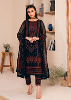 3 Piece Stitched Chiffon Embroidery Suit - Ready To Wear